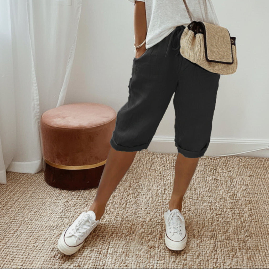 Casual dames-short van katoen en linnen