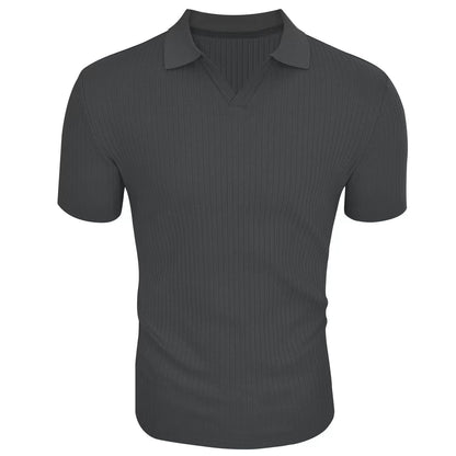 Casual poloshirt met structuur en nauwsluitende pasvorm