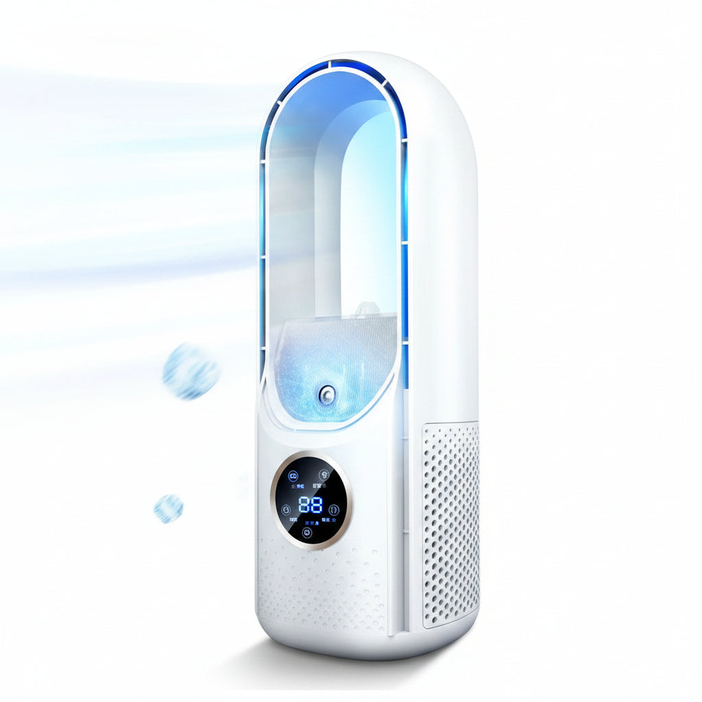 Draagbare USB Luchtkoeler - Bladeless Ventilator met Timer & Luchtbevochtiger