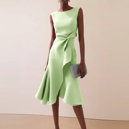 Mouwloze midi-jurk voor dames met strik