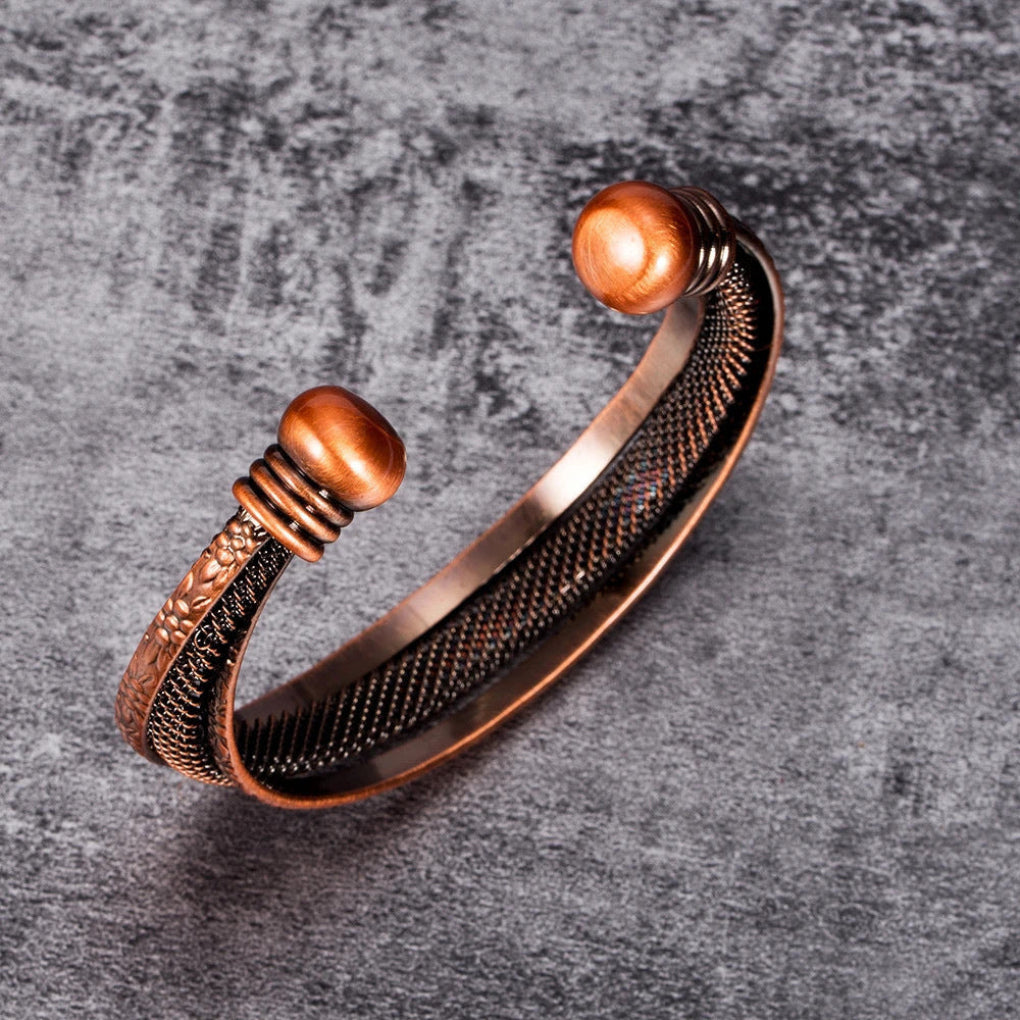 Retro rode koperen open armband