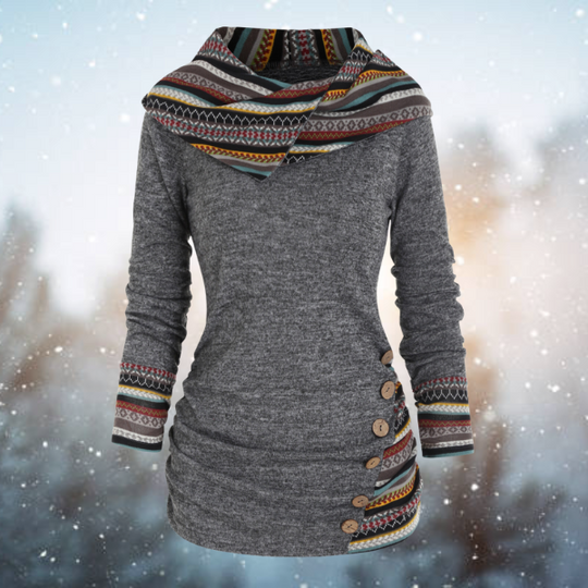 Tribale Hoodie met Geometrisch Patroon – Naïma