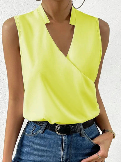 Mouwloze damesblouse met V-hals - Lindsay