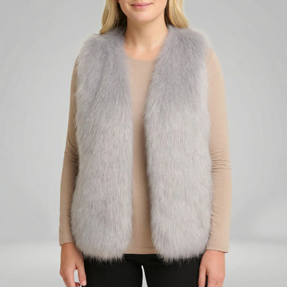 Mouwloze kunstbontgilet - Elaine
