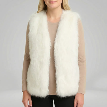 Mouwloze kunstbontgilet - Elaine