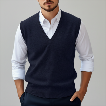 Mouwloos Gebreid Katoenen Gilet - Bobby