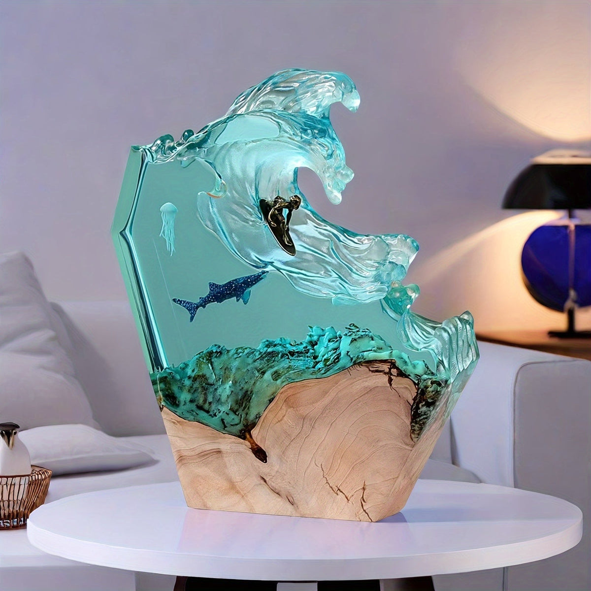 Artistieke lamp met oceaanthema – Tidecrest