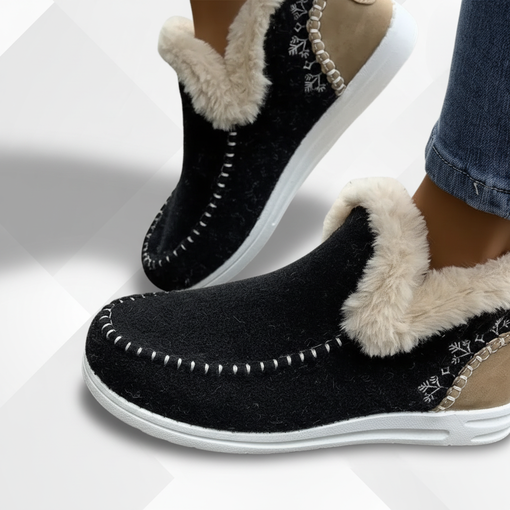 Damescomfortschoenen Met Pluche Voering - ComfyGlide