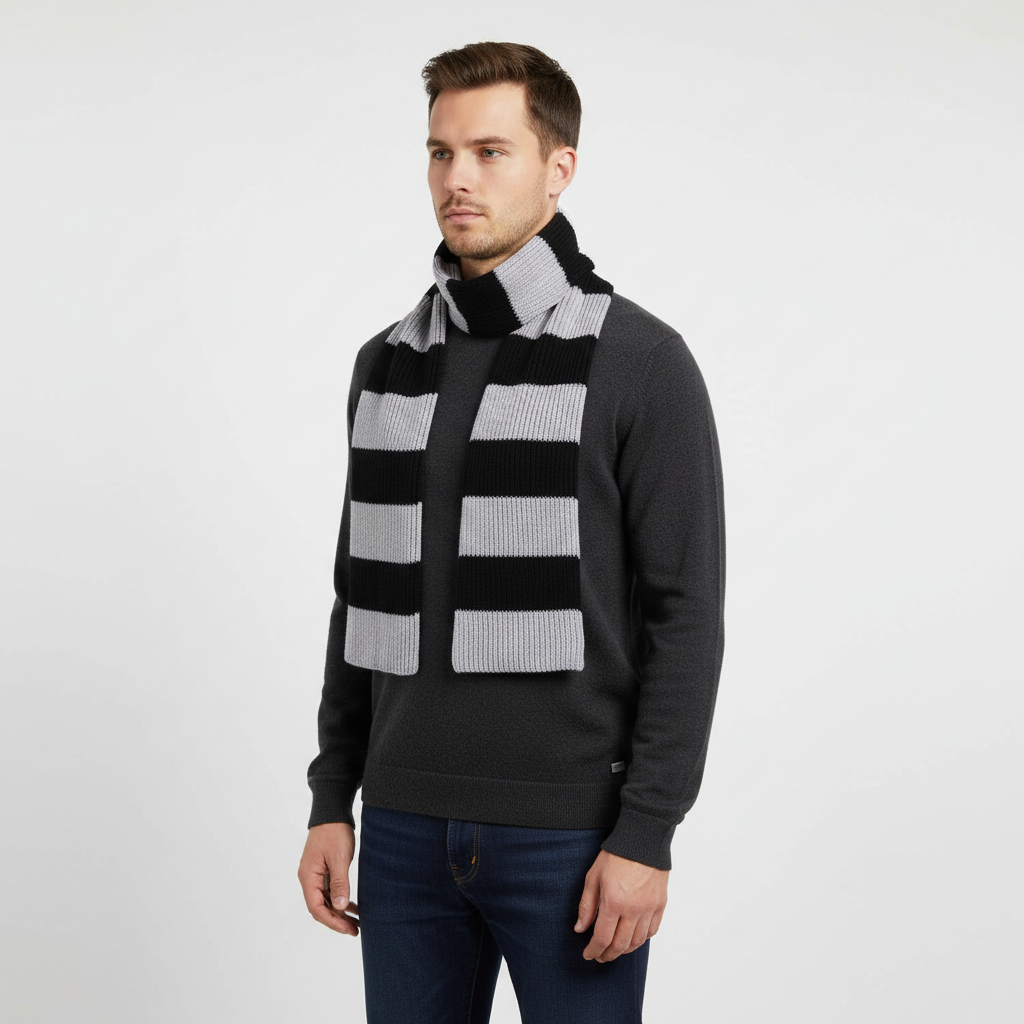 Dikke Chunky Gehaakte Sjaal - WarmStripe