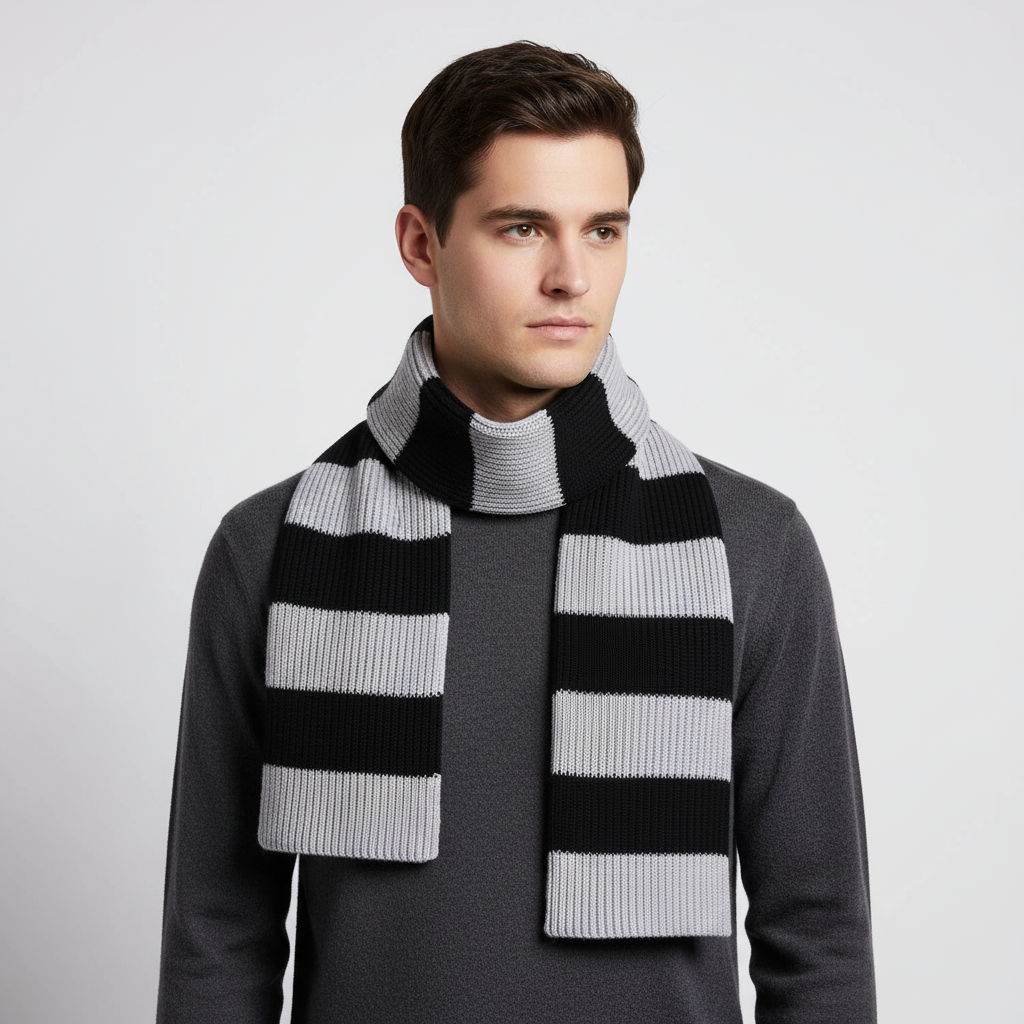 Dikke Chunky Gehaakte Sjaal - WarmStripe