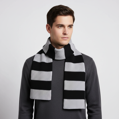 Dikke Chunky Gehaakte Sjaal - WarmStripe