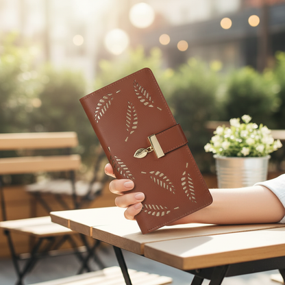 Duurzame leren portemonnee - LeafWallet
