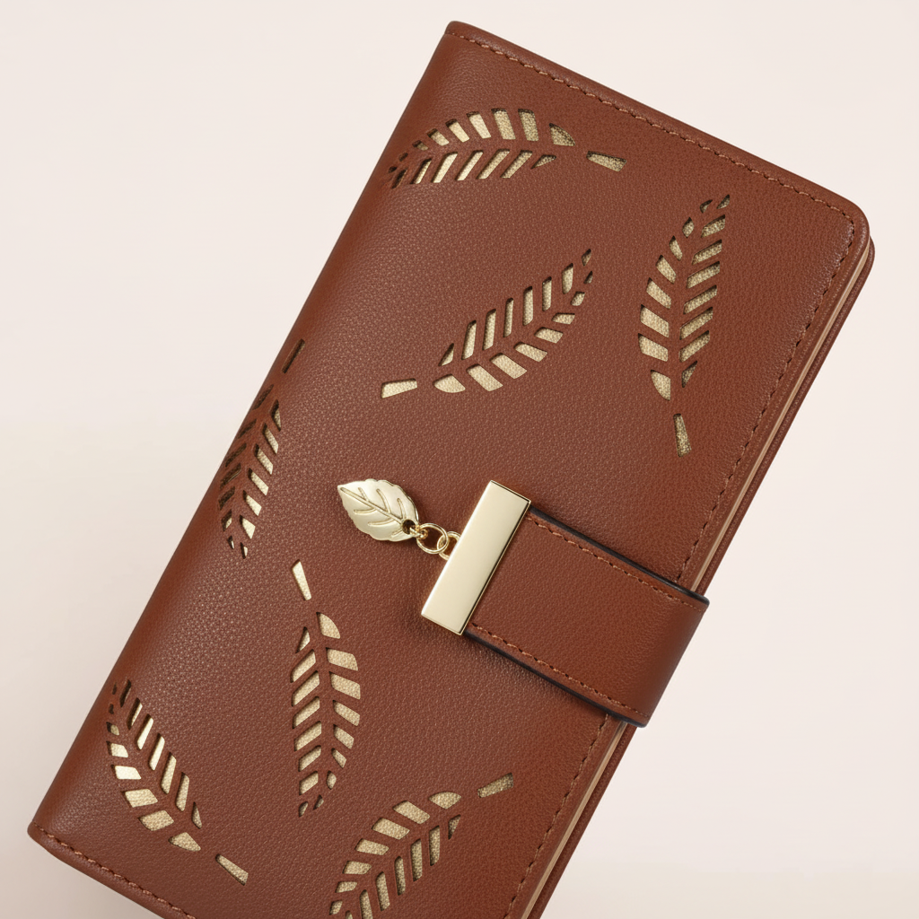 Duurzame leren portemonnee - LeafWallet