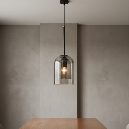 Dubbellaags glazen hanglamp - SmokeBeam
