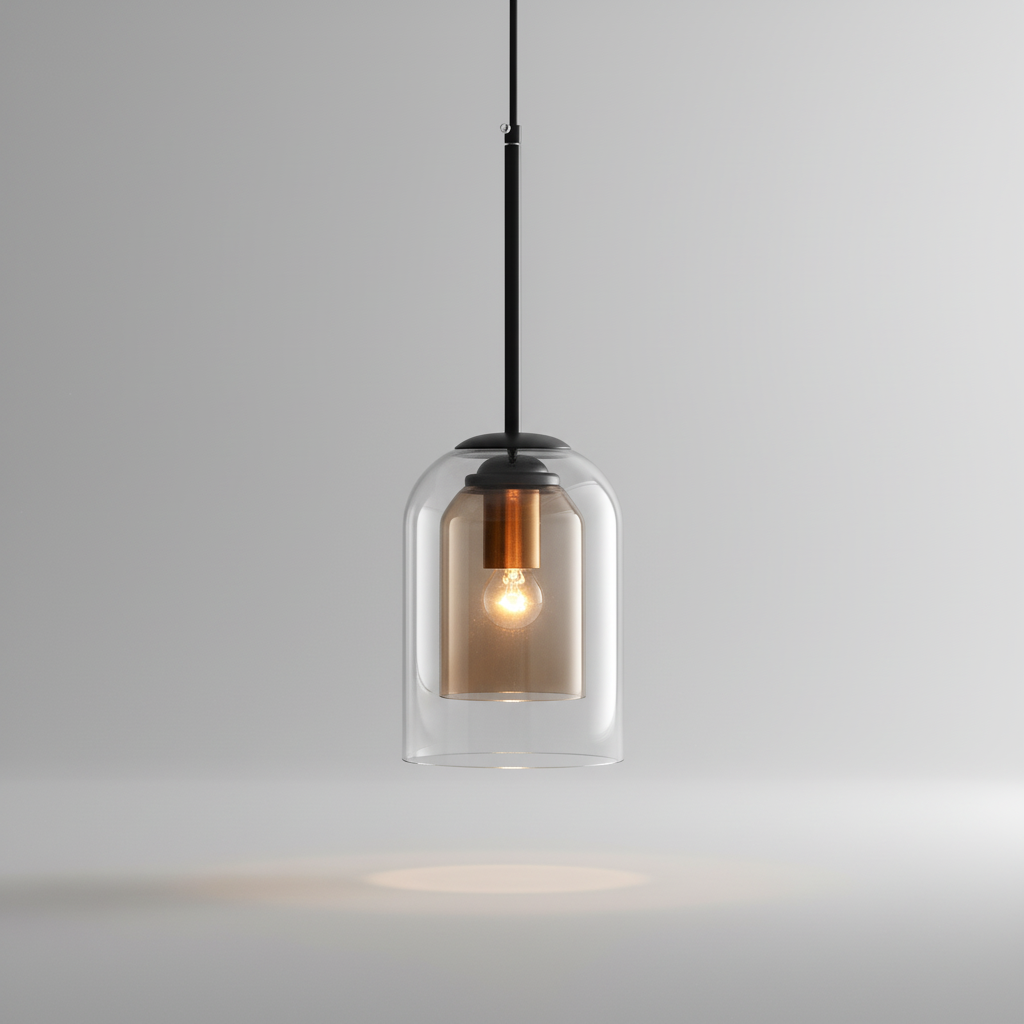 Dubbellaags glazen hanglamp - SmokeBeam