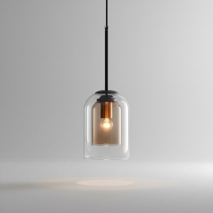 Dubbellaags glazen hanglamp - SmokeBeam