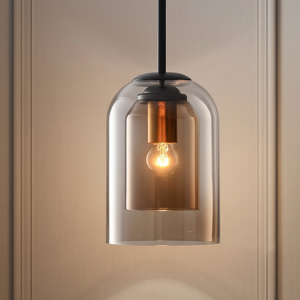 Dubbellaags glazen hanglamp - SmokeBeam