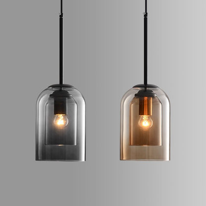 Dubbellaags glazen hanglamp - SmokeBeam
