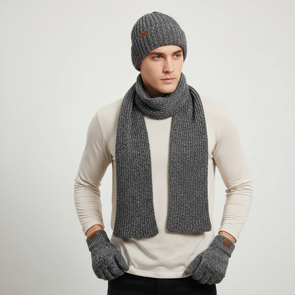 Drieledig Gebreid Winteraccessoire Set - WarmTrio