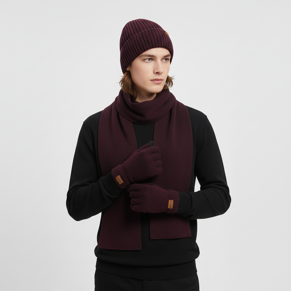 Drieledig Gebreid Winteraccessoire Set - WarmTrio