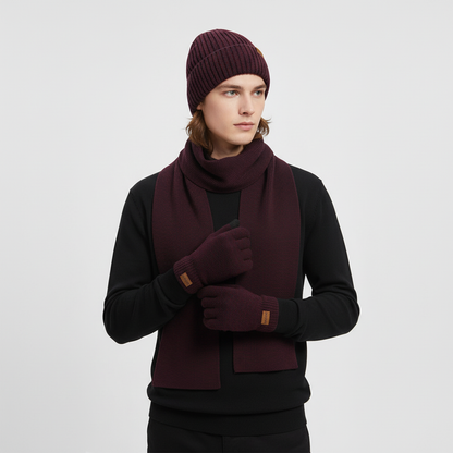 Drieledig Gebreid Winteraccessoire Set - WarmTrio