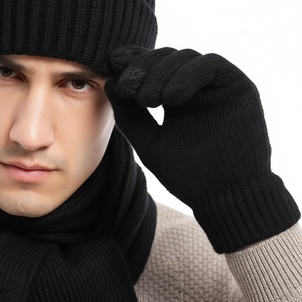 Drieledig Gebreid Winteraccessoire Set - WarmTrio