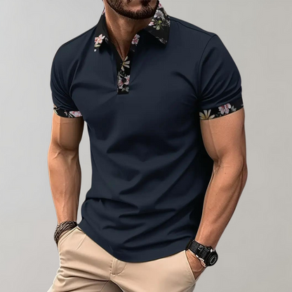 Heren Polo met Subtiele Print - Noah