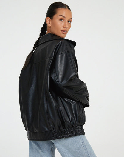 Oversized Los Leren Damesjasje – Yara