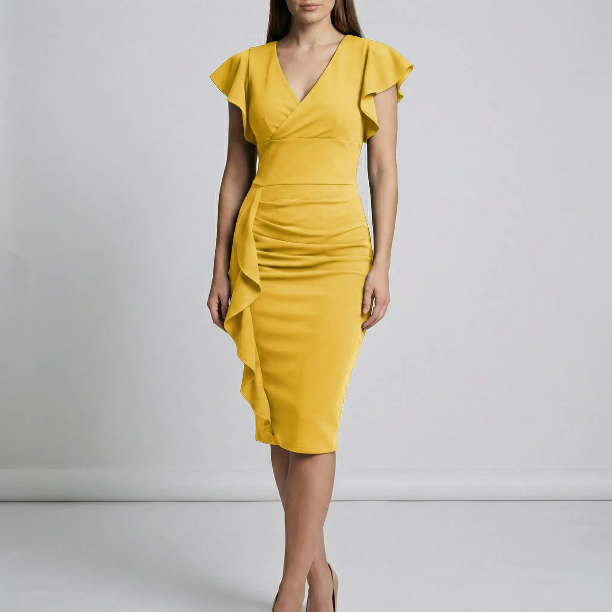 Figuuraccentuerende midi-jurk - Maxine
