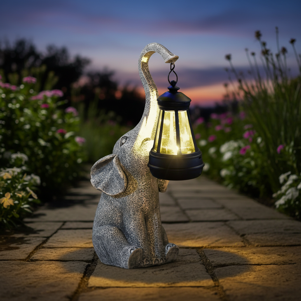 Vrijstaande buitenlamp met dierenmotief - Glowphant