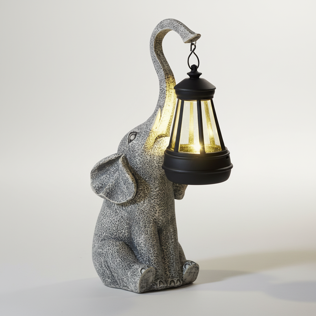 Vrijstaande buitenlamp met dierenmotief - Glowphant