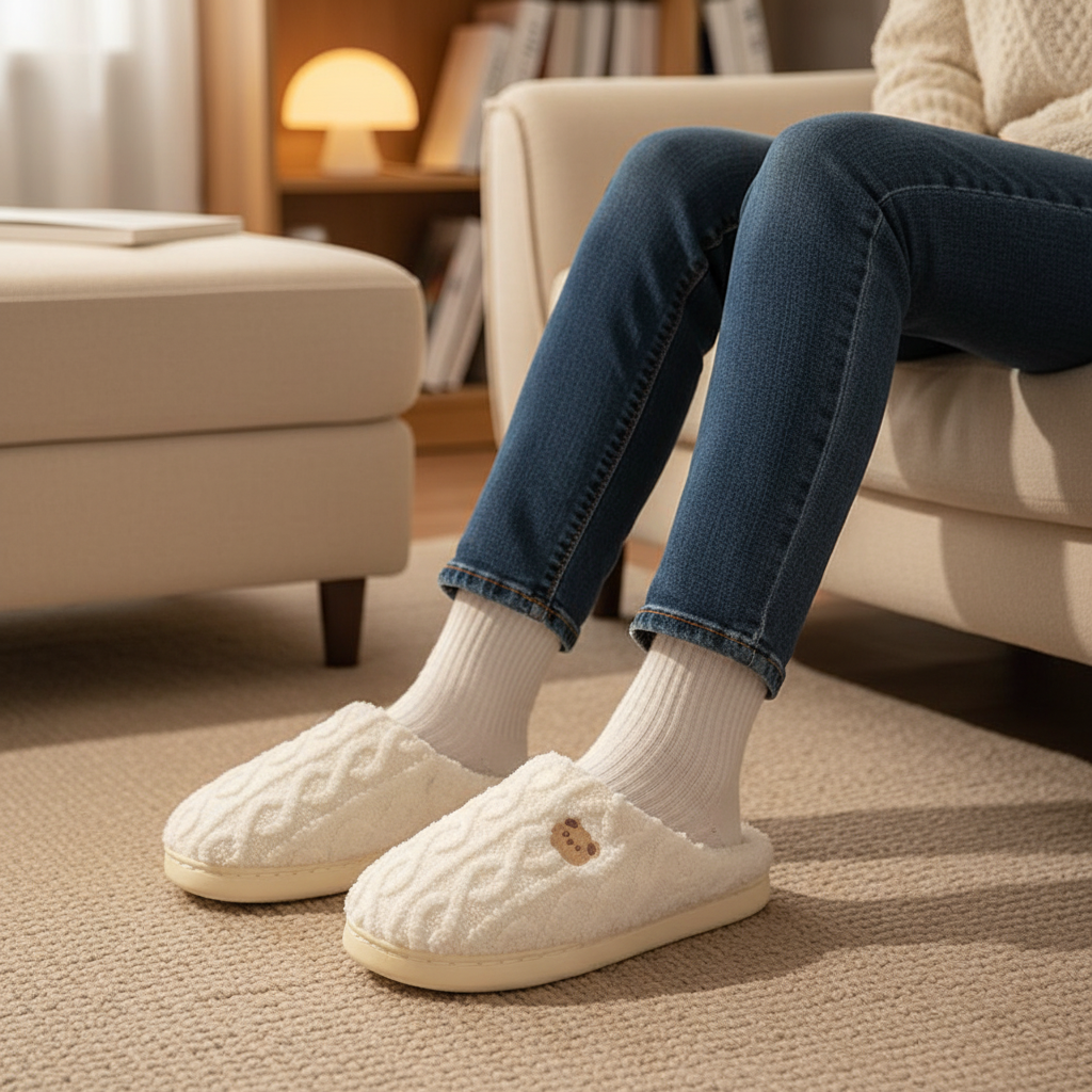 Gevoerde Fluffy Slippers - CozyTinsel