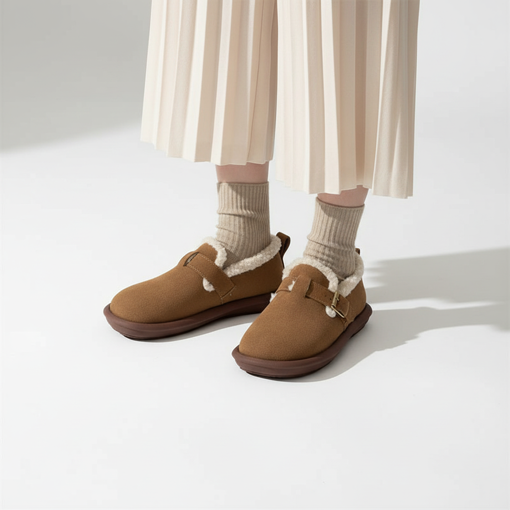 Gevoerde binnenzool van suede - PlushSlip