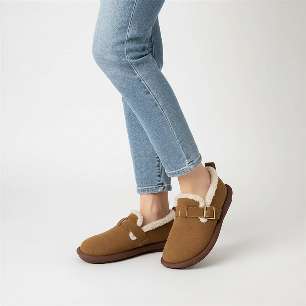 Gevoerde binnenzool van suede - PlushSlip