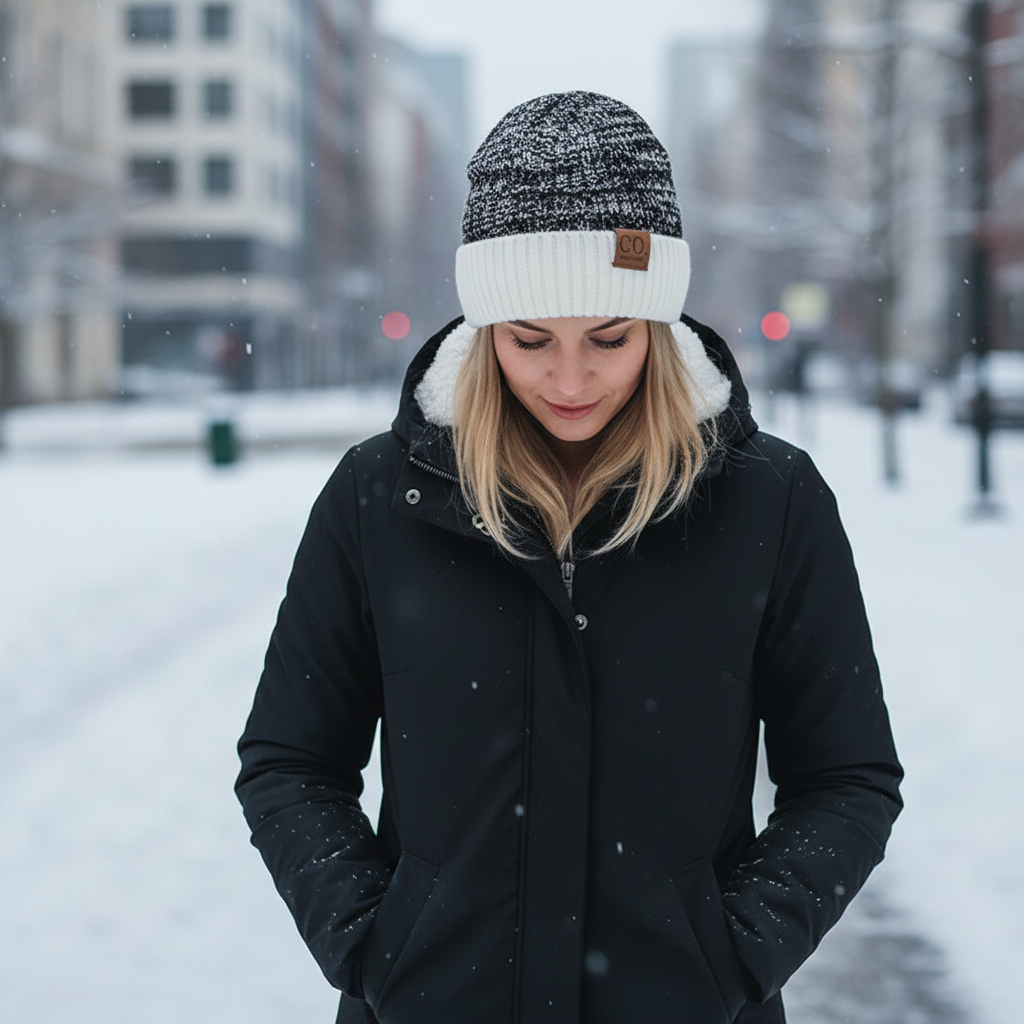 Gebreide wintermuts met omslagdoek - WarmVibe