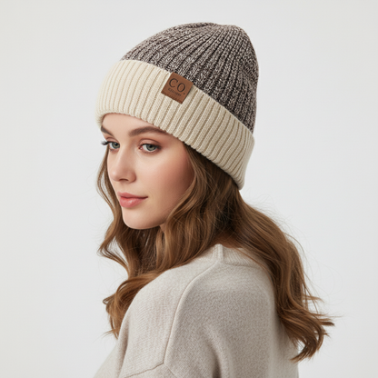 Gebreide wintermuts met omslagdoek - WarmVibe