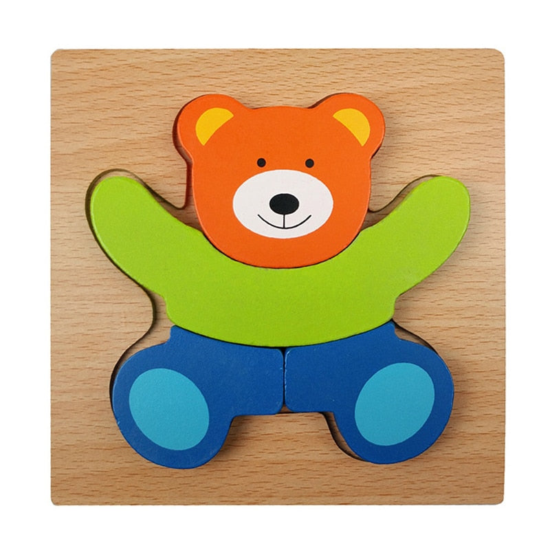 Montessori-leerpuzzel van hout – Kleurenplezier (1+1 Gratis)
