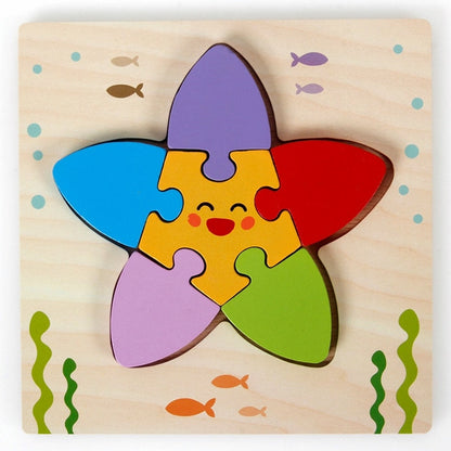 Montessori-leerpuzzel van hout – Kleurenplezier (1+1 Gratis)