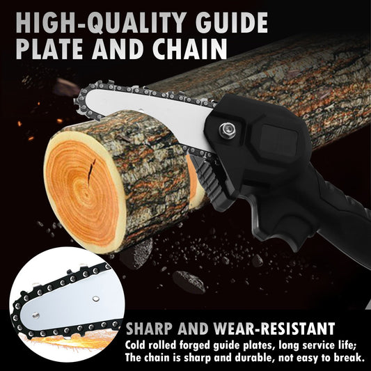 Electric Chainsaw 21V Portable Handheld Cordless Pruning Shears Chainsaw for Woodworking Garden Tools Cutting