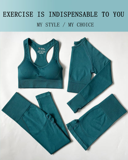Women Fitness Set Workout Sportswear  Crop Top, Leggings , Sports Suit