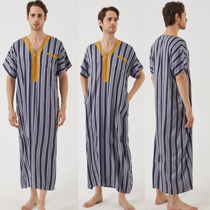 New Trendy Embroidery Jubba Thobe  For Men Kaftan Abaya