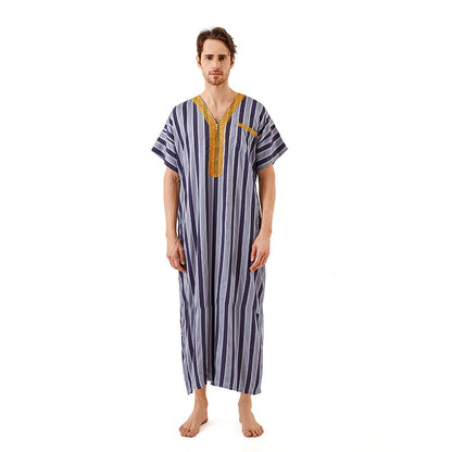 New Trendy Embroidery Jubba Thobe  For Men Kaftan Abaya
