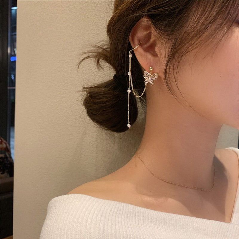 Sparkling Earings Butterfly Clips
