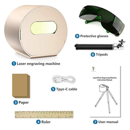Laserpecker Laser Engraver 3D Printer Portable Mini Laser Engraving Machine Laser Pecker Pro 1.6W Desktop Etcher Cutter Engraver