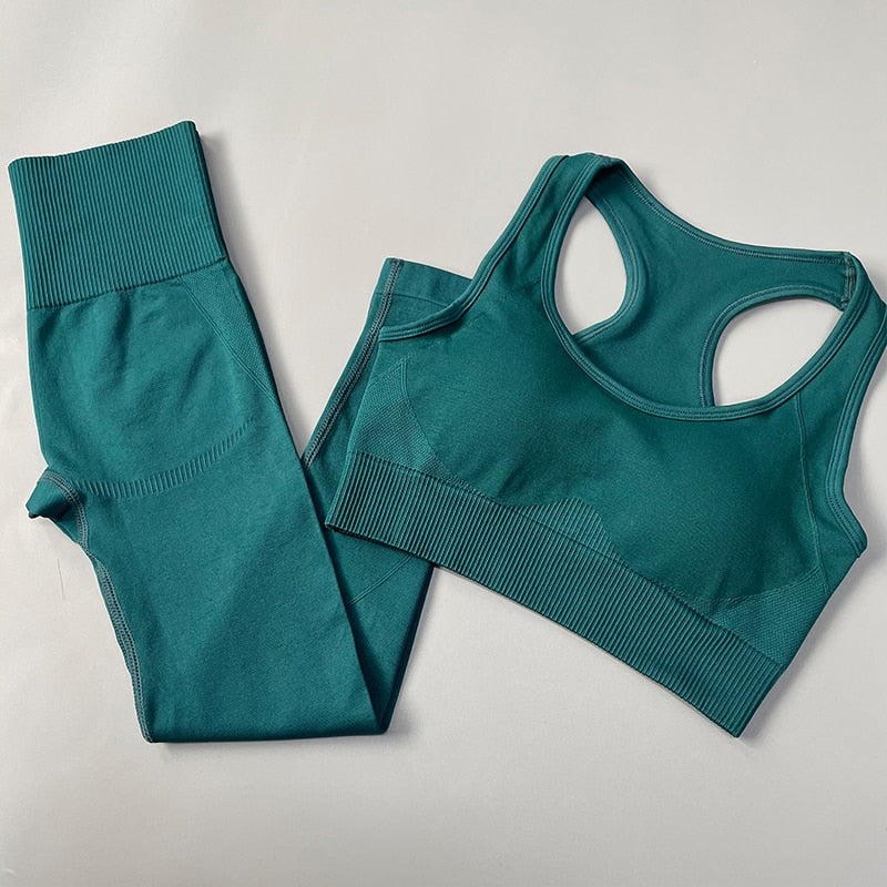 Women Fitness Set Workout Sportswear  Crop Top, Leggings , Sports Suit
