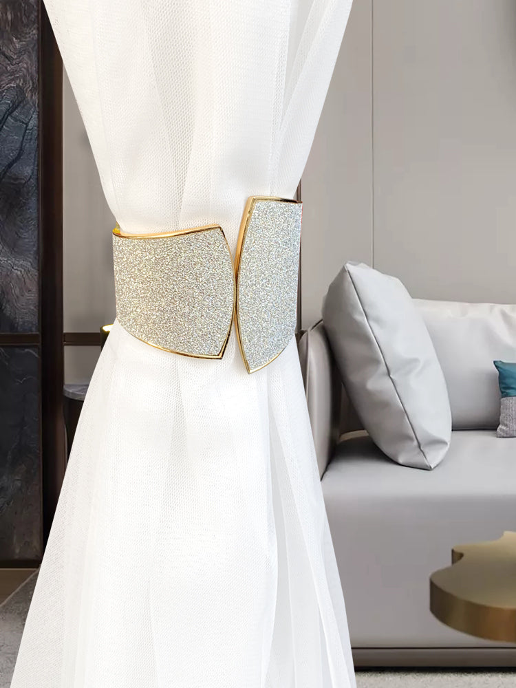 European light luxury curtain strap with metal inlaid diamond buckle