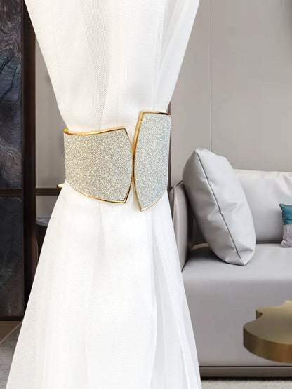 European light luxury curtain strap with metal inlaid diamond buckle