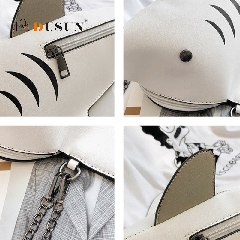 Fashion Shark Shaped Chains Crossbody Bag