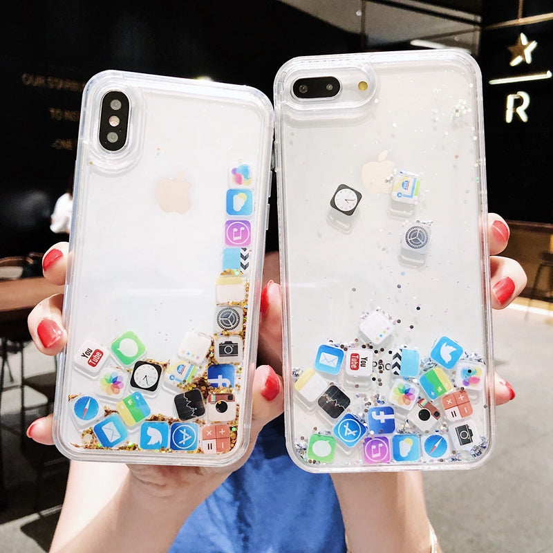Social App Glitter Phone Case Cover for IPhone