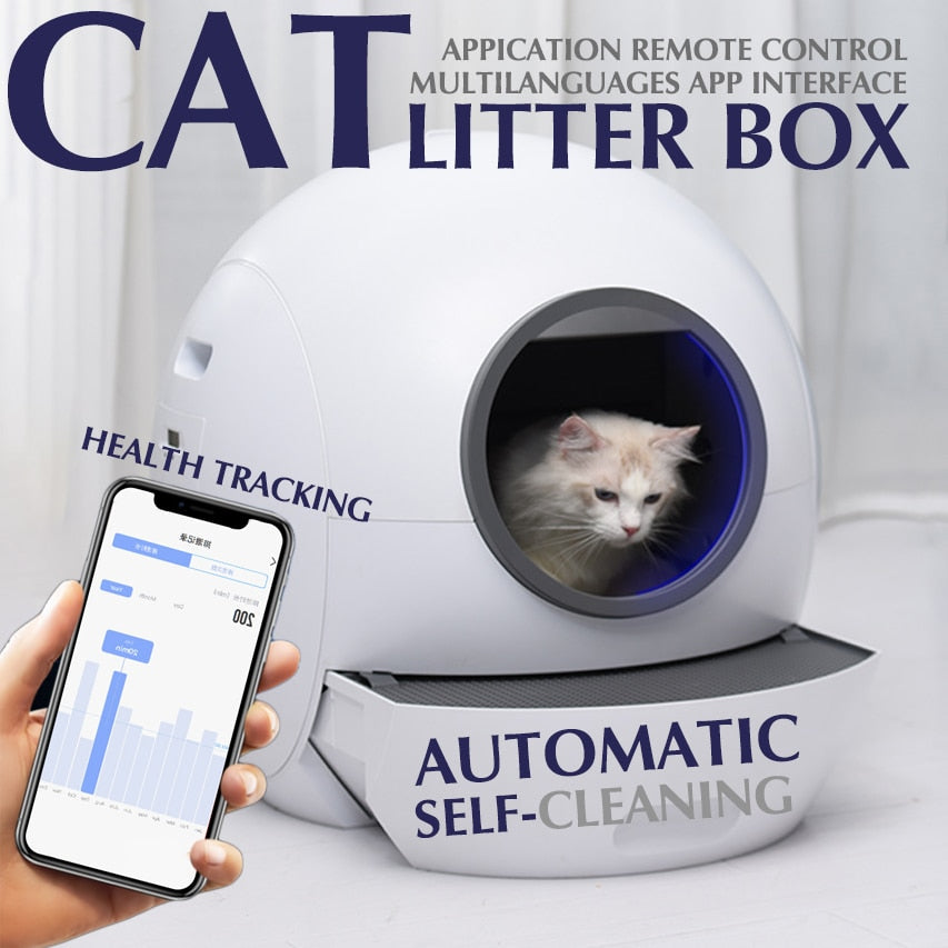 Automatic Self Cleaning Cat Sandbox Toilet Tray APP Remote Control Wi-Fi Supported Smart Cat Litter Box